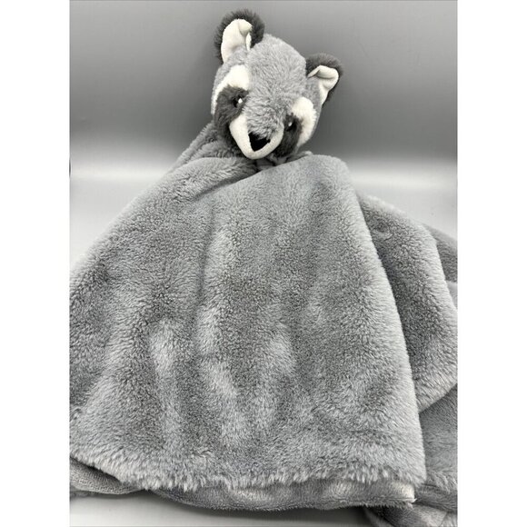 Little Miracles 3 Pc Raccoon Lovey Rattle Security Blanket Set Plush Baby Gray - Picture 4 of 6
